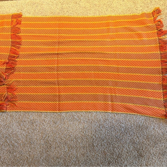 Other - Vintage Orange, Yellow, and Brown Afghan - Handmade 43.5x75 Inches​